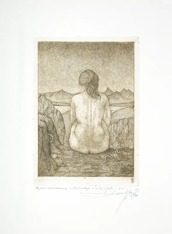 Leszek Rózga, PEJZAŻ RENESANSOWY Z DZIEWCZYNĄ, 1976 