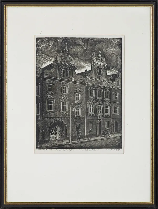 Paweł  Steller, Kamieniczki zabytkowe w rynku opolskim, 1959