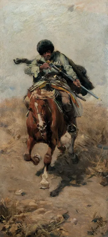 Alfred Wierusz-Kowalski, CZERKIES NA KONIU W GALOPIE