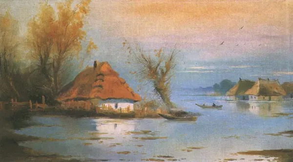 Autor nierozpoznany, Powódź na ukraińskiej wsi