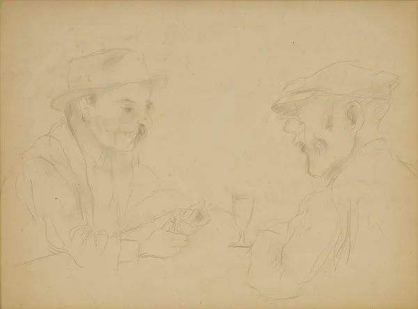 Tadeusz Makowski, MĘŻCZYŹNI PRZY STOLE, ok. 1930