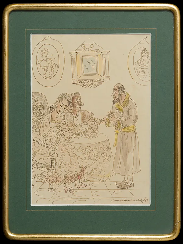 Maja (Maria) Berezowska, Scena rodzajowa w saloniku, 1970