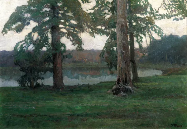 Iwan Trusz, Stare świerki nad wodą, ok. 1900