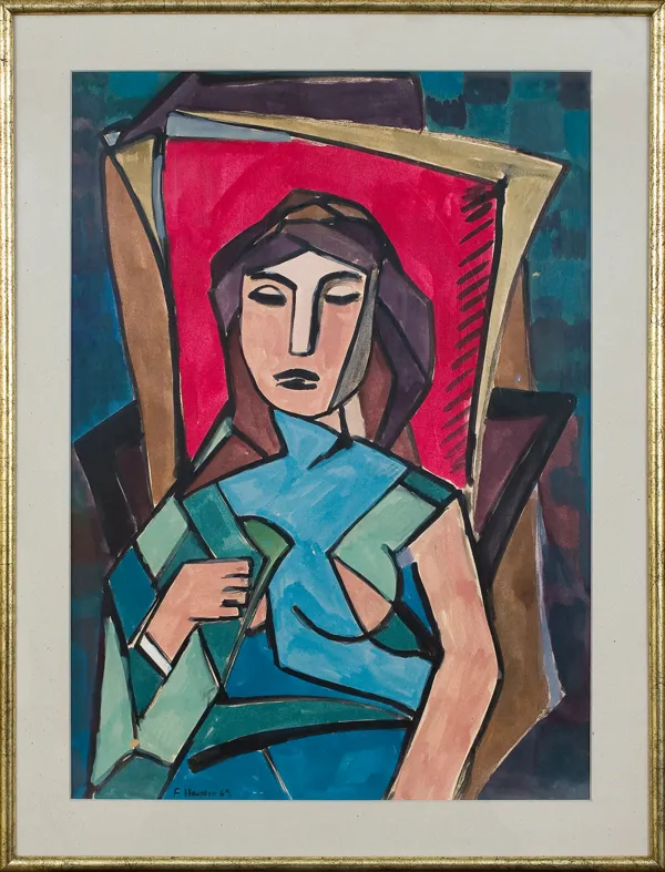 Fryderyk Antoni Hayder, KOBIETA W NIEBIESKIEJ SUKNI, 1969