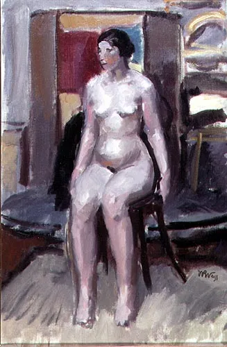 Wojciech Weiss, Modelka w pracowni, 1918
