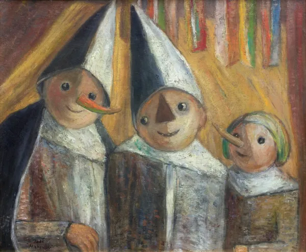 Tadeusz Makowski, TROJE DZIECI POD CHORĄGIEWKAMI, 1929-1930