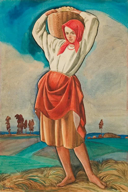 Władysław Skoczylas, DZIEWCZYNA Z KOSZEM, ok. 1925