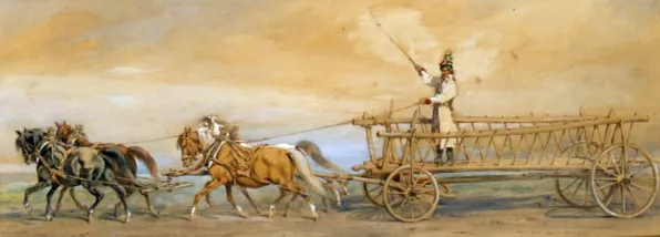 Juliusz Kossak, Czwórka krakowska z drabiniastym wozem