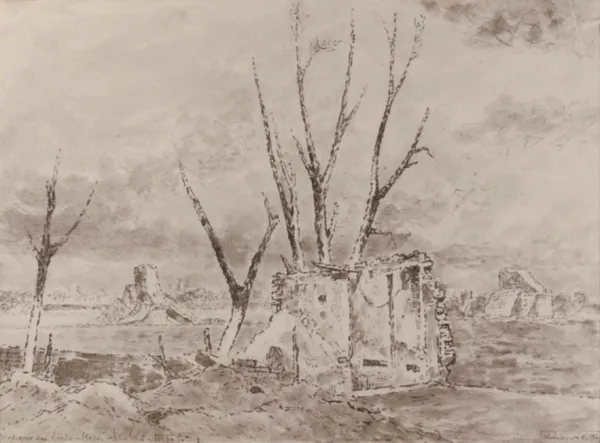 Tadeusz Kulisiewicz, Widok na Wisłę, z cyklu Warszawa 1945, 1945