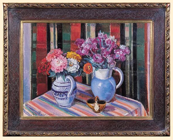 Ignacy Pieńkowski, KWIATY W GLINIANYCH WAZONACH, ok. 1910