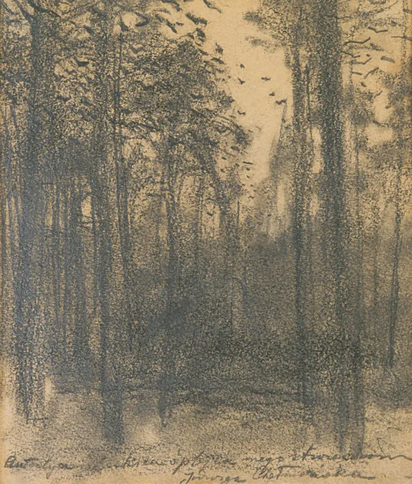 Józef Chełmoński, Las - studium do Głuszca, ok. 1890