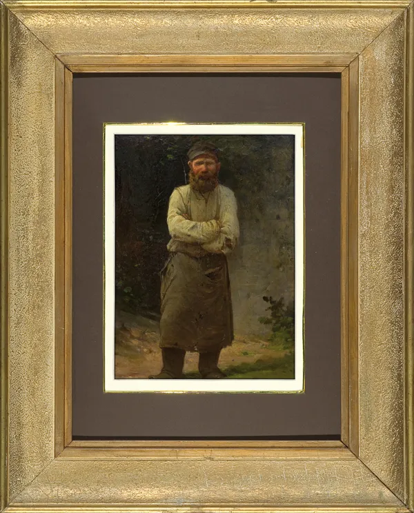 Nieokreślony malarz rosyjski, STUDIUM POSTACI MĘŻCZYZNY W FARTUCHU 