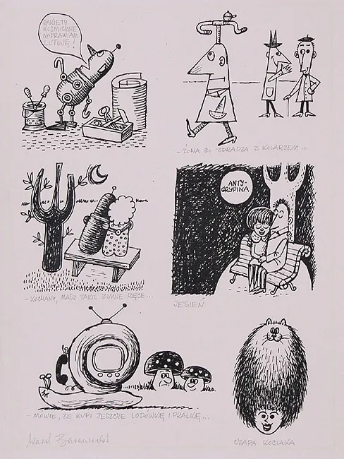 Karol Baraniecki, Sześć rysunków satyrycznych