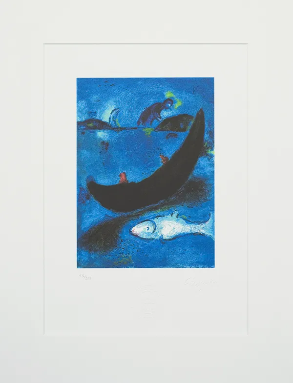 Marc Chagall, Martwy delfin i trzysta drachm, 1985
