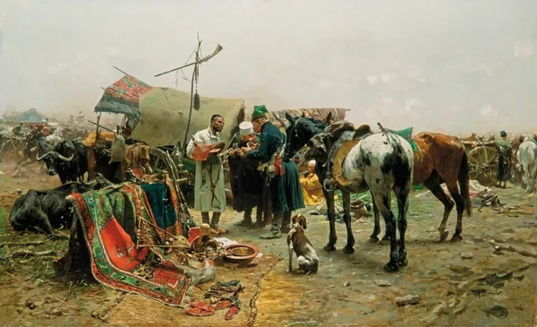 Józef Brandt, Jarmark w Bałcie na Podolu, 1886