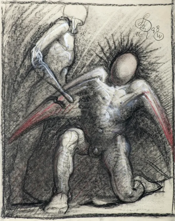 Franciszek Starowieyski, KLĘCZĄCY ANIOŁ, 1988