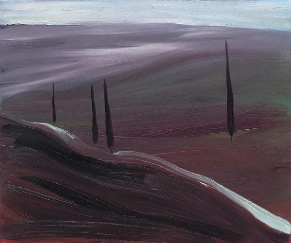 Jacek Malinowski, PEJZAŻ Z CYPRYSAMI, 2014