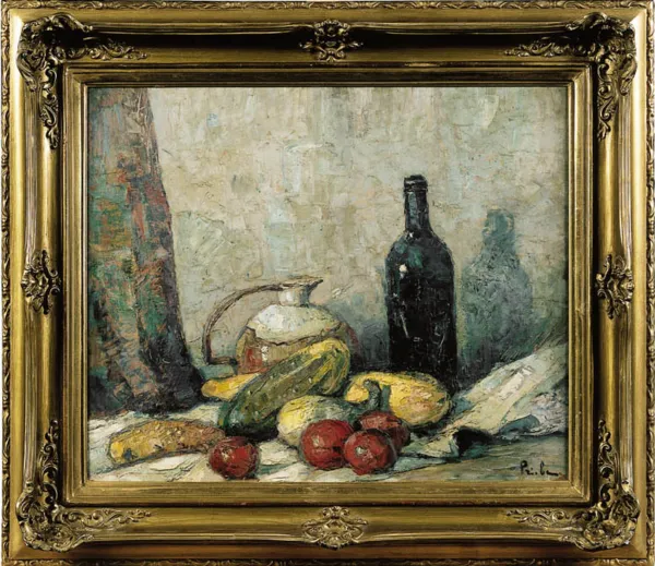 Rudolf Priebe, Martwa natura z butelką wina