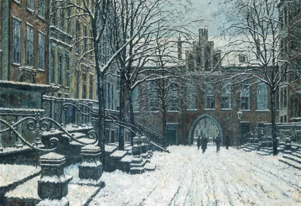 Willibald Werner, Ulica Mariacka w Gdańsku zimą, ok. 1920