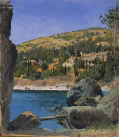 Ferdynand Ruszczyc, Pejzaż z cyprysami