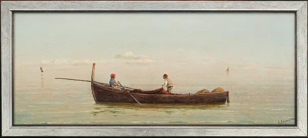 Vittorio Capessiero, ZNAD ZATOKI NEAPOLITAŃSKIEJ. DWAJ RYBACY W ŁODZI