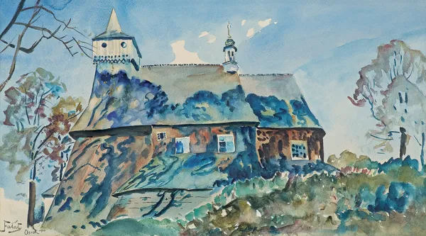 Julian Fałat, KOŚCIÓŁ W OSIEKU, 1910