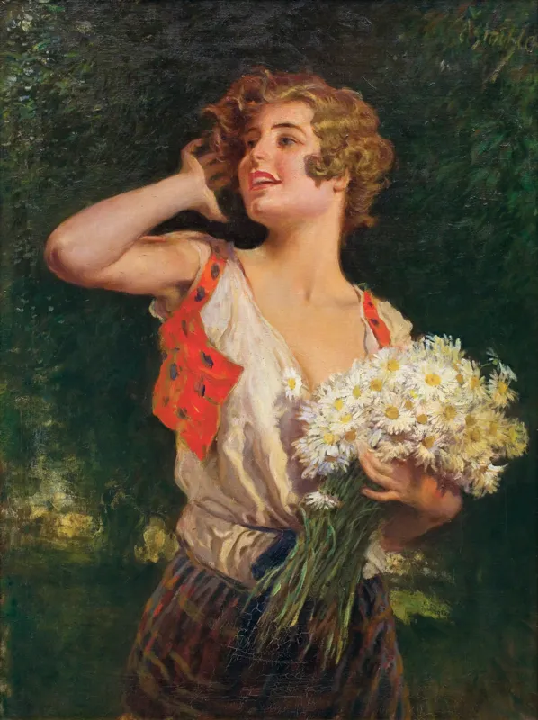 Leopold Schmutzler, DZIEWCZYNA Z RUMIANKAMI, ok 1930