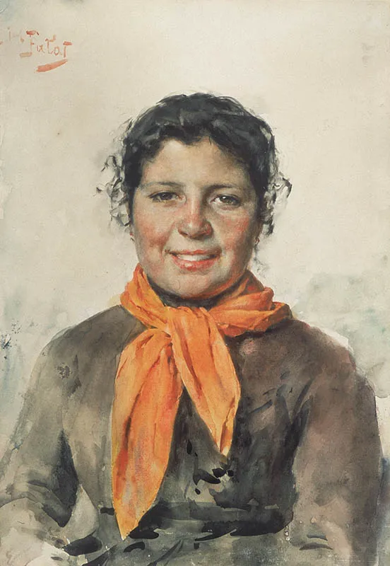 Julian Fałat, Dziewczyna w pomarańczowej chuście, ok. 1883