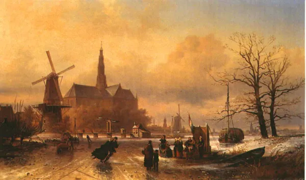 Elias von Bommel, Widok okolic Haarlem - ślizgawka pod miastem