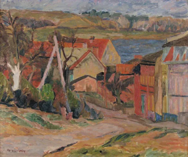 Stanisław Borysowski, Pejzaż (Miasto nad wodą), przed 1947