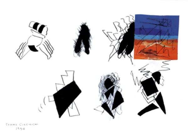 Tomasz Ciecierski, Kompozycja z pejzażem, 1990