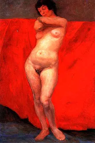 Roman Kramsztyk, Akt na tle czerwonej draperii