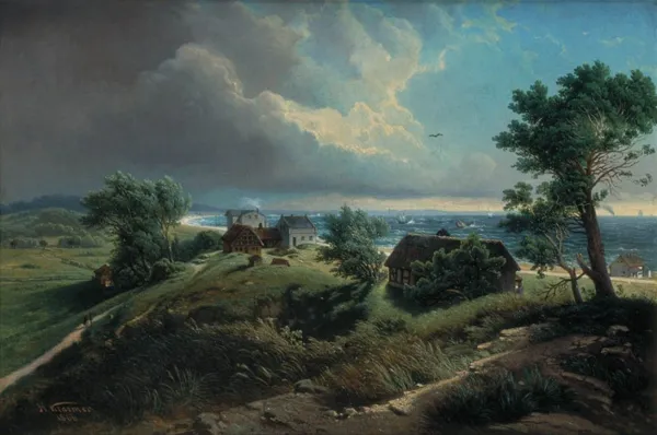 Hermann Kraemer, Przed burzą - Pejzaż nadmorski, 1866