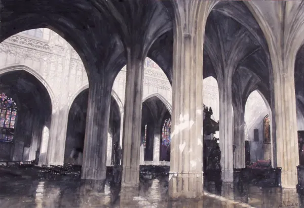 Paweł Dmoch, Wnętrze gotyckiego kościoła w Antwerpii, 1992