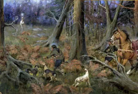 Jerzy Kossak, Święty Hubert na łowach, 1939