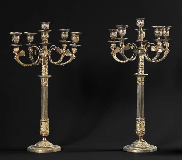 Autor nierozpoznany, PARA KANDELABRÓW, koniec XIX w