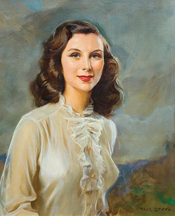Tadeusz Styka, PORTRET DZIEWCZYNY W BIAŁEJ BLUZCE, 1940-50