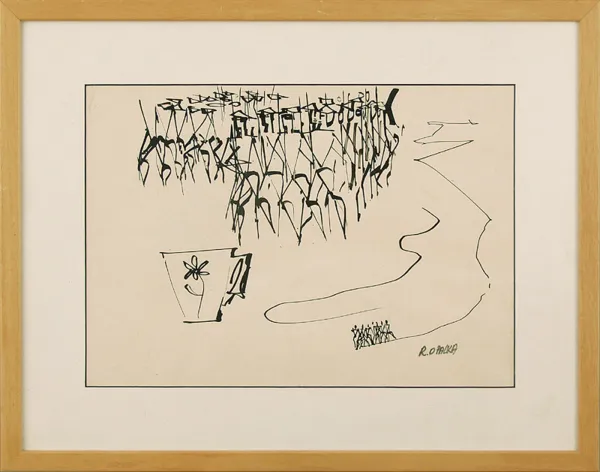 Roman Opałka, Szkic ilustracji, 1957