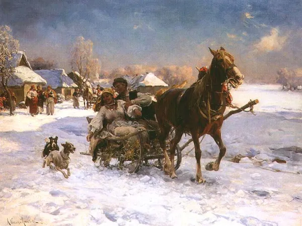 Alfred Wierusz-Kowalski, W mroźne popołudnie