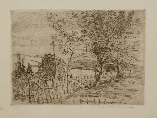 Konrad Srzednicki, WIEJSKI WIDOK, 1952