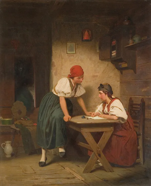 Adolf Schmidt, DZIEWCZYNY NAD KSIĄŻKĄ, 1869