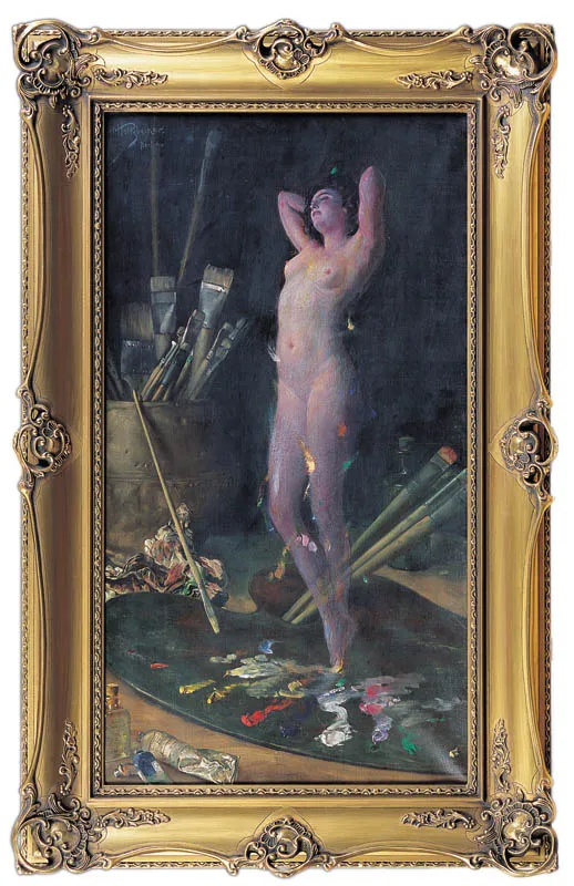 Hans Holtzbecher, W pracowni - Wizja artysty, ok. 1900