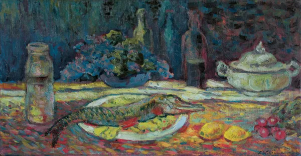 Zygmunt Waliszewski, MARTWA NATURA ZE SZCZUPAKIEM, ok. 1930