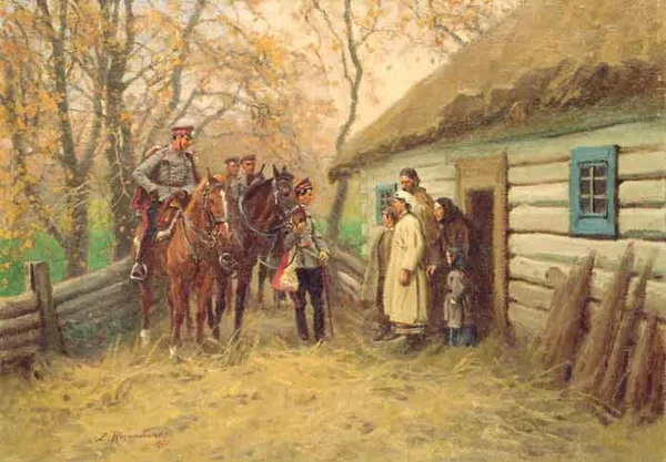 Zygmunt Rozwadowski, Patrol ułanów przed chatą