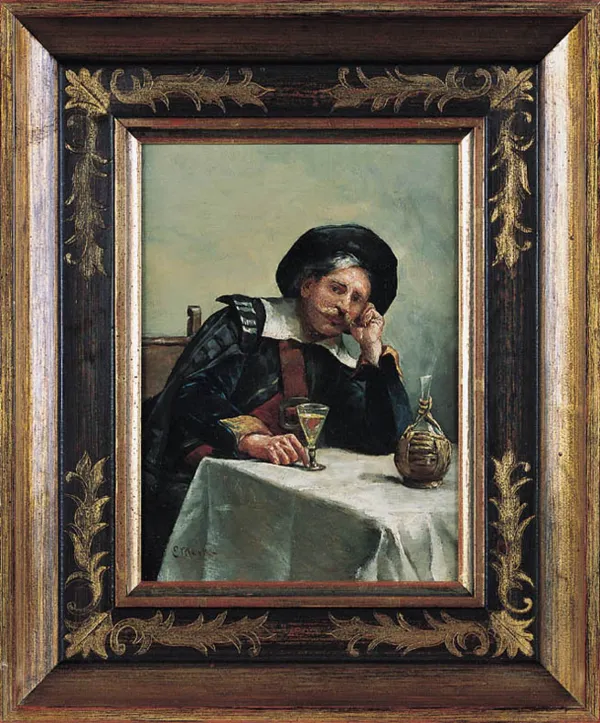 Eduard  Merk, PRZY WINIE, ok. 1880