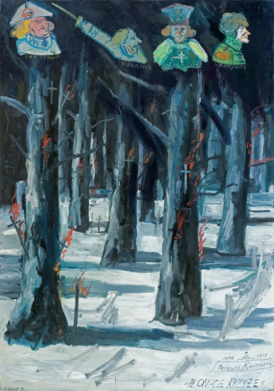 Edward Dwurnik, PŁONĄCE KRZYŻE, 1985