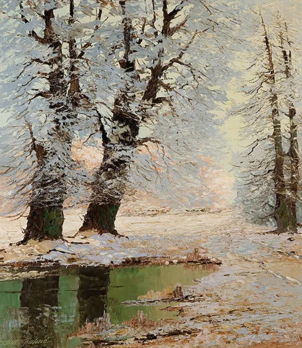 Georg Arnold, W ZIMOWY DZIEŃ NAD WODĄ