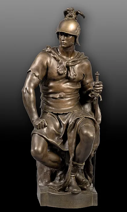 Paul Dubois, SIEDZĄCY WOJOWNIK, ok. 1878