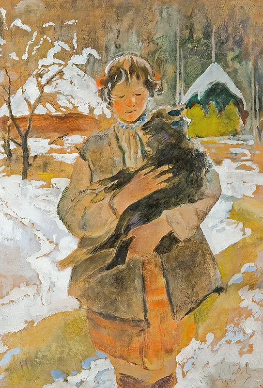 Kazimierz Sichulski, DZIEWCZYNA Z BARANKIEM. CZARNE JAGNIĘ, 1940