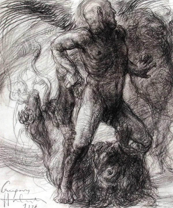 Grzegorz Stachańczyk, Walczący z lwami, 1997